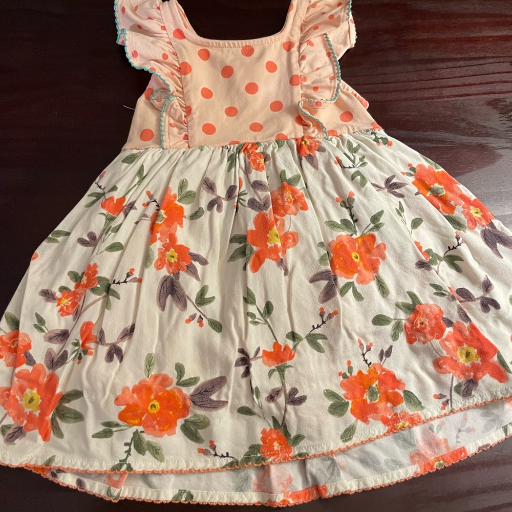 Matilda Jane Orange and Green Ruffled Tiered Sundress